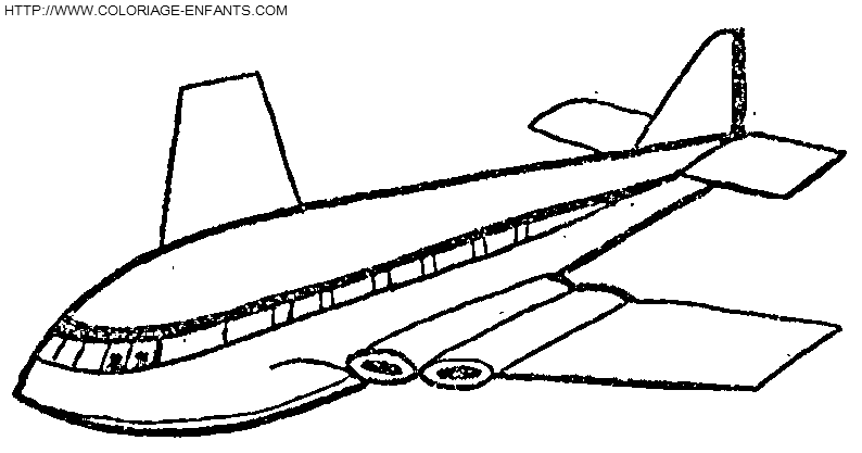 Dibujo Avion a colorear - Paginas de dibujos transportes para los ninos