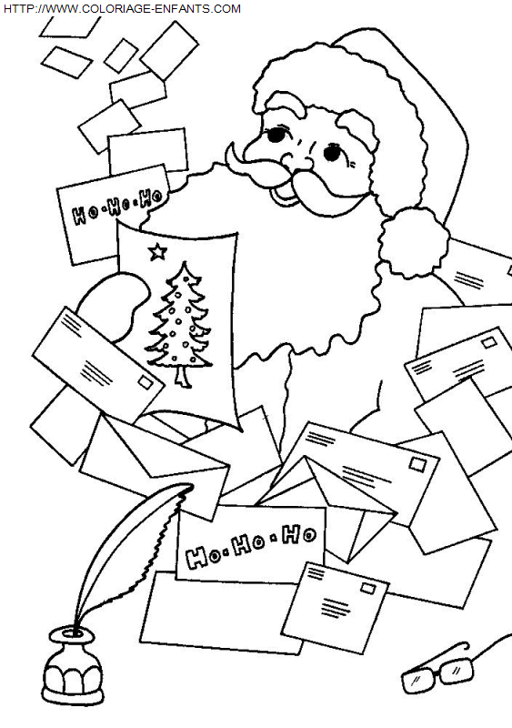 dibujo Navidad Casa Papa Noel