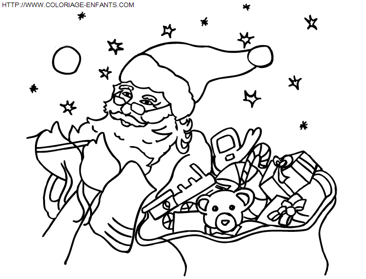 dibujo Navidad Papa Noel Regalos