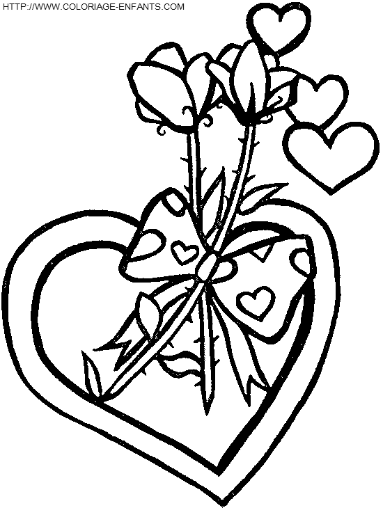 dibujo San Valentin Corazones