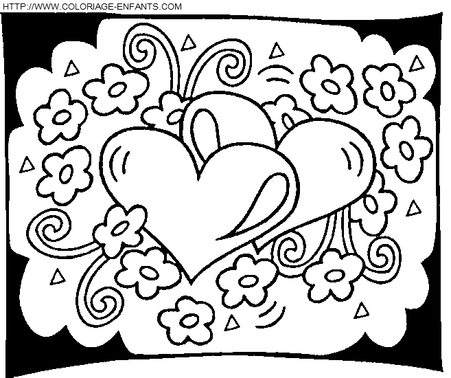 dibujo San Valentin Corazones