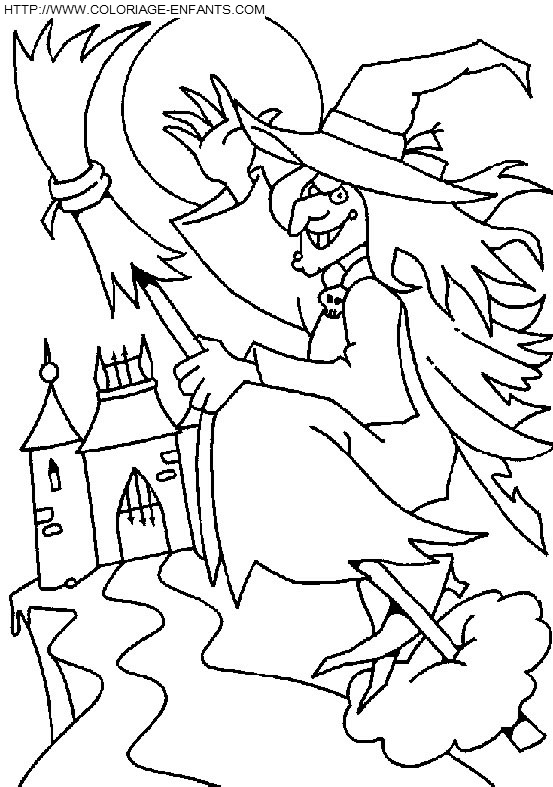 dibujo Brujas Halloween