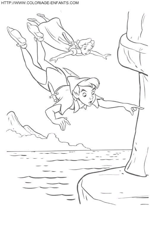 Dibujo Peter Pan A Colorear Paginas De Dibujos Disney Para Los Ninos